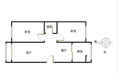 简约两室两厅长方形户型图大全_装修123效果图